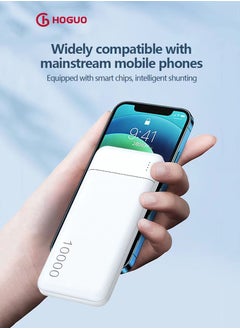 HOGUO 10000 mAh Fast Charging Power Bank USB Output 5V/2.1A White  - Image 2