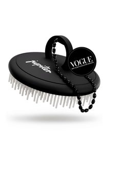 JUPITER Jupiter Exfoliator Brush For Removing Dandruff & Build-Up - Detangling Scrubber For Wet or Dry Hair - Supports Circulation & Growth - For All Hair Types - Black  - Image 1