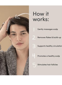 JUPITER Jupiter Exfoliator Brush For Removing Dandruff & Build-Up - Detangling Scrubber For Wet or Dry Hair - Supports Circulation & Growth - For All Hair Types - Black  - Image 4