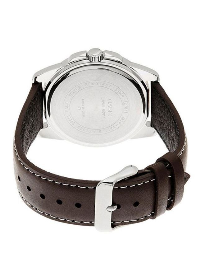 كاسيو ساعة يد بعقارب ومقاومة للماء طراز MTP-1314L-7AVDF - 45 مم - بني رجال - Image 2