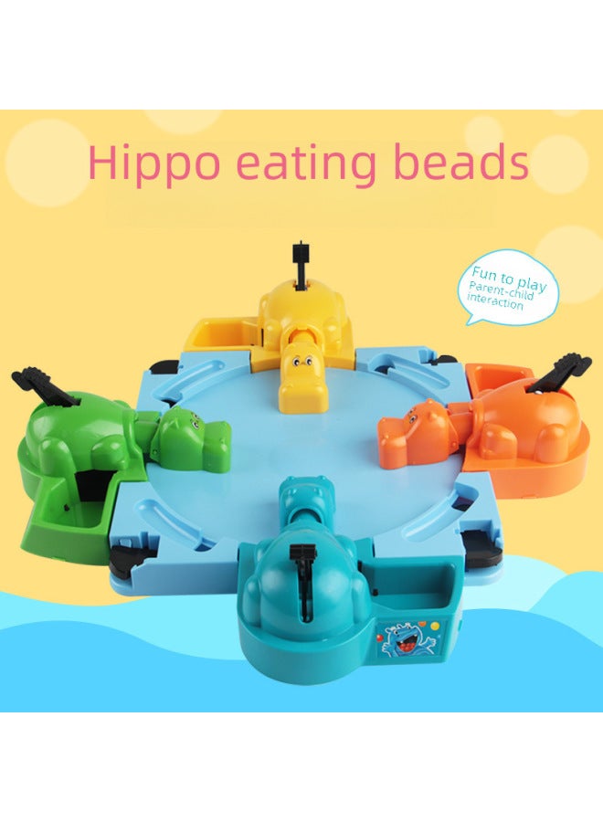 Hippo Swallow Beads Children's Educational Toys Hungry Hippo Interactive Eating Frog Games-Color:Hippo 521G - Image 3