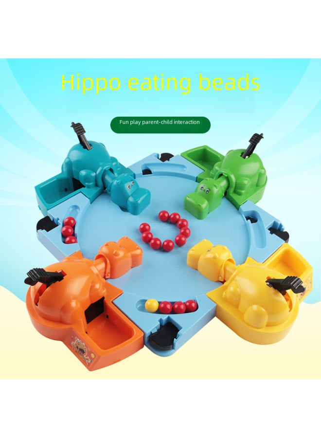 Hippo Swallow Beads Children's Educational Toys Hungry Hippo Interactive Eating Frog Games-Color:Hippo 521G - Image 2