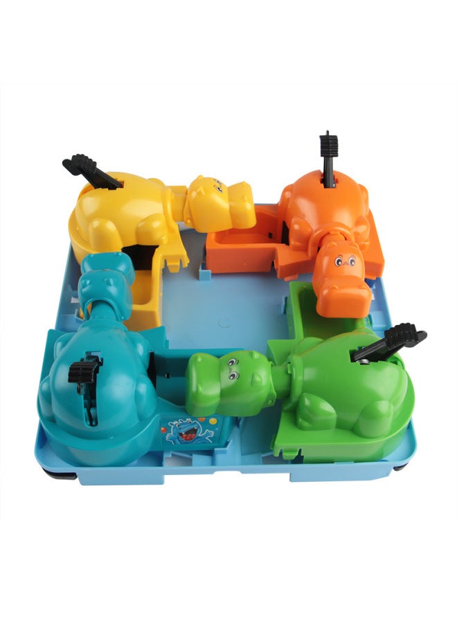 Hippo Swallow Beads Children's Educational Toys Hungry Hippo Interactive Eating Frog Games-Color:Hippo 521G - Image 5