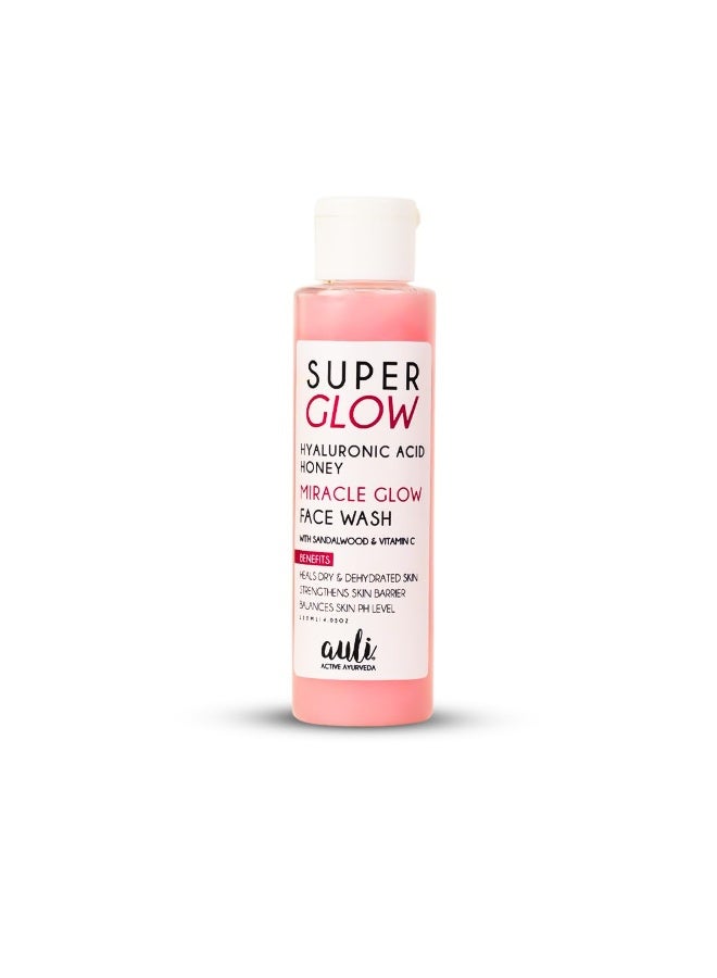AULI LIFESTYLE Super Glow Face Wash for All Skin Types | Hyaluronic Acid and Sandalwood | Boosts Hydration and Removes Stubborn Tan, for Glowing, Even Skin - 120ml - Image 1