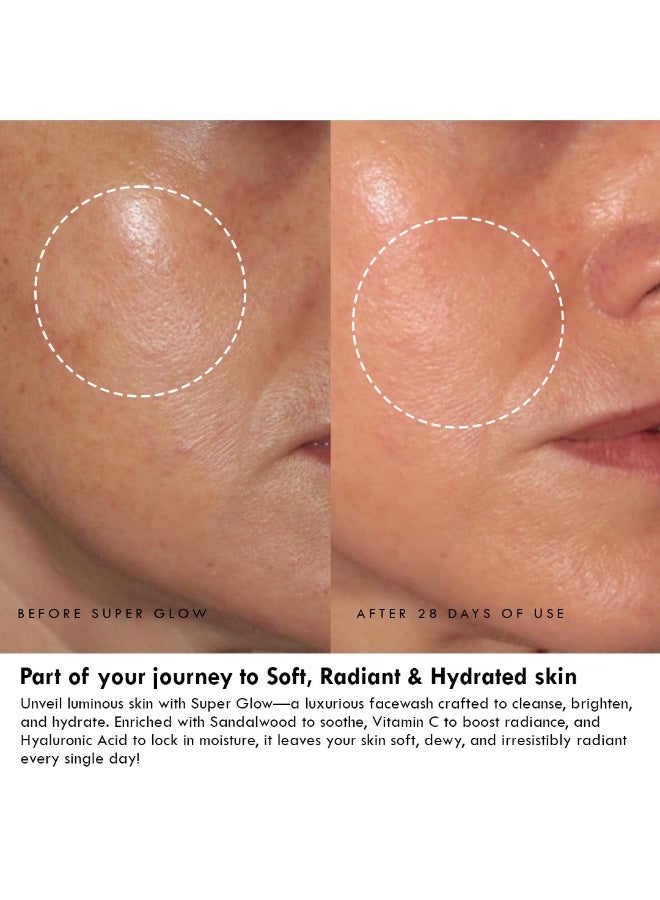 AULI LIFESTYLE Super Glow Face Wash for All Skin Types | Hyaluronic Acid and Sandalwood | Boosts Hydration and Removes Stubborn Tan, for Glowing, Even Skin - 120ml - Image 3