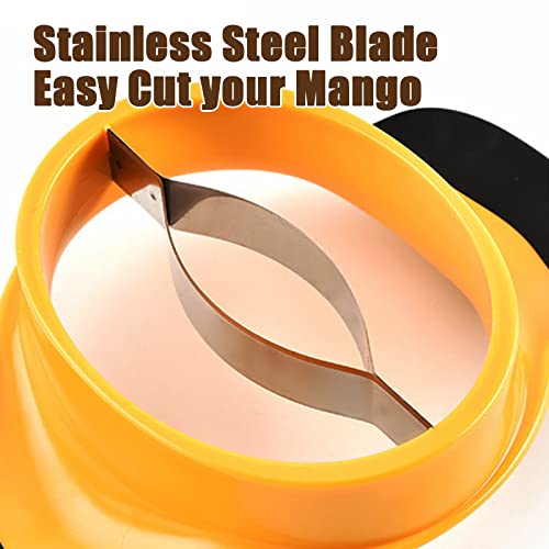 JAKENHAM Mango Slicer, Mango Splitter, Mango Cutter with Stainless Steel Blade, Mango Pit Remover Tool, Mango Divider with Ergonomic Rubber Grip Handle, Easy Remove Pit and Divide - Image 3