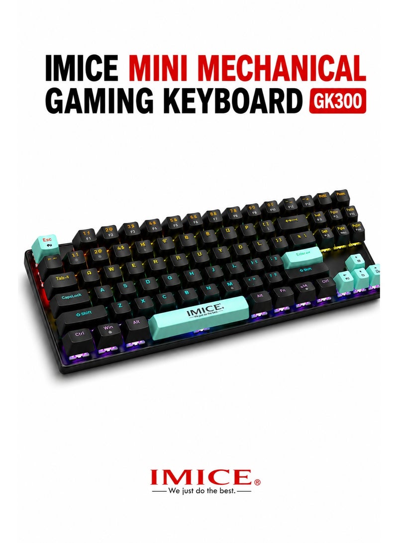 iMICE GK300 Mini Mechanical Gaming Keyboard Compact Wired RGB Keyboard for PC Laptop Gaming Setup - Image 1