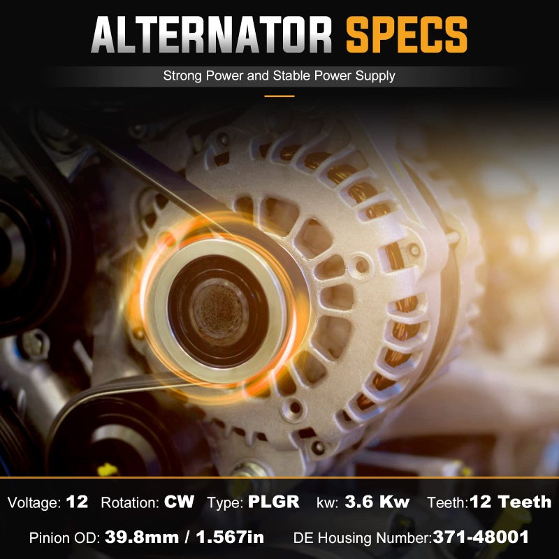 ILONPA Alternator Replacement Compatible with 2011 2012 2013 2014 Ford F-150 5.0 5L Replace 104210-6270, 104210-6660, 11532, 11679, AL3T-10300-CA - Image 2