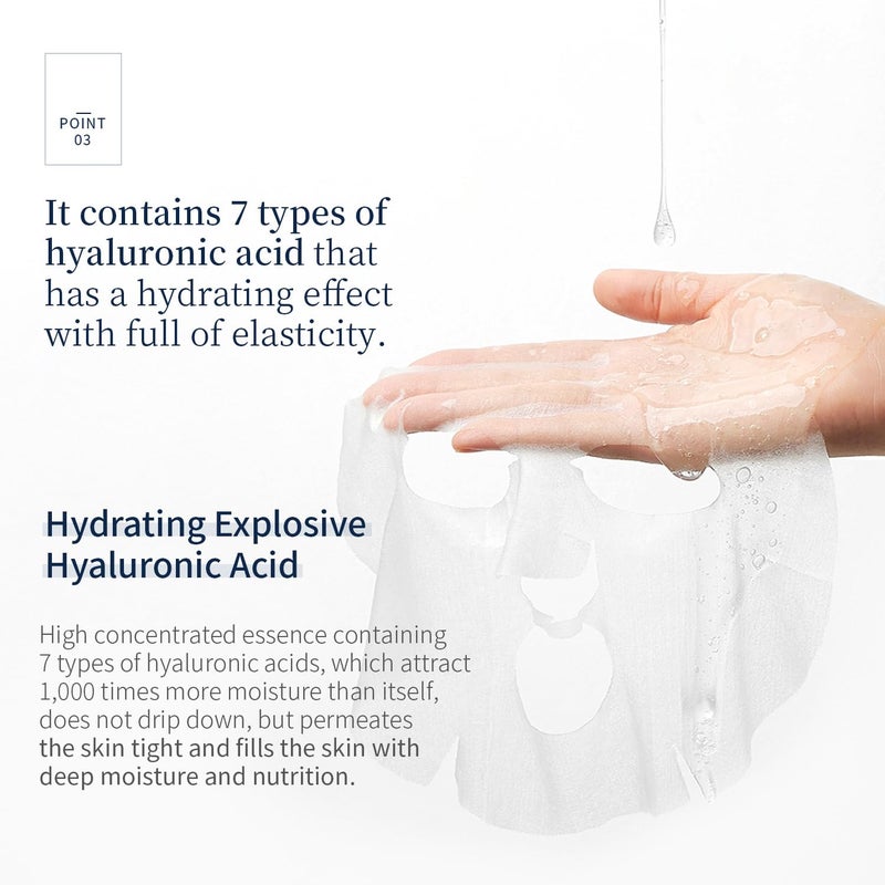 WELLDERMA Sapphire Collagen Hydro Essential Mask, 10 Sheets â€“ Moisturizing & Soothing Sheet Mask with Collagen & Ceramide, 1.01 fl.oz (30mL) x 10ea - Image 5