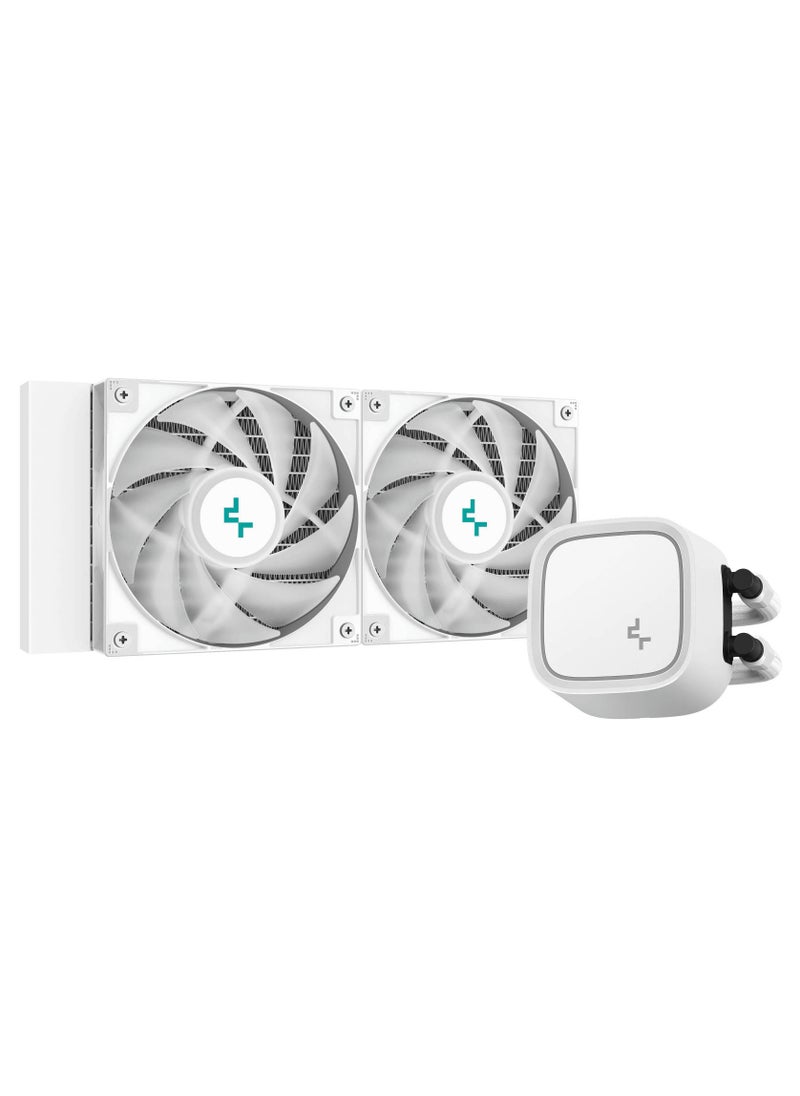 DEEPCOOL Deepcool LE520 aRGB AIO Liquid CPU Cooler, 240mm Radiator, 2x High-Performance aRGB Fans, 500~2250 RPM Fan Speed, 85.85 CFM Fan Airflow, Hydro Bearing Type, White | R-LE520-WHAMMN-G-1  - Image 3
