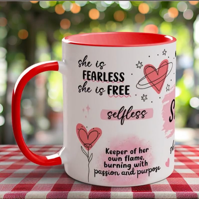 DAYS SHE is Mug, Coloured Motivational Cup, Inspirational Mug, Positivity Affirmations Gift, Birthday Gift, Mother's Gift, Mental Health - Image 3