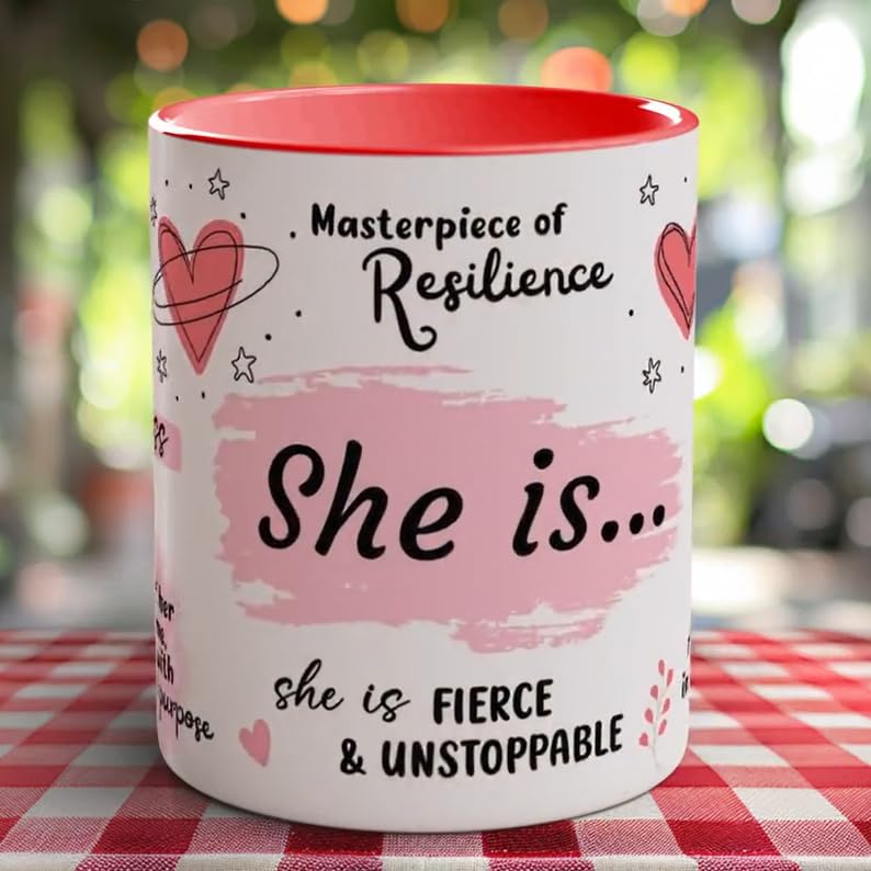 DAYS SHE is Mug, Coloured Motivational Cup, Inspirational Mug, Positivity Affirmations Gift, Birthday Gift, Mother's Gift, Mental Health - Image 5