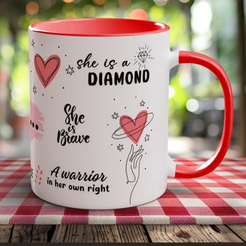 DAYS SHE is Mug, Coloured Motivational Cup, Inspirational Mug, Positivity Affirmations Gift, Birthday Gift, Mother's Gift, Mental Health - Image 4