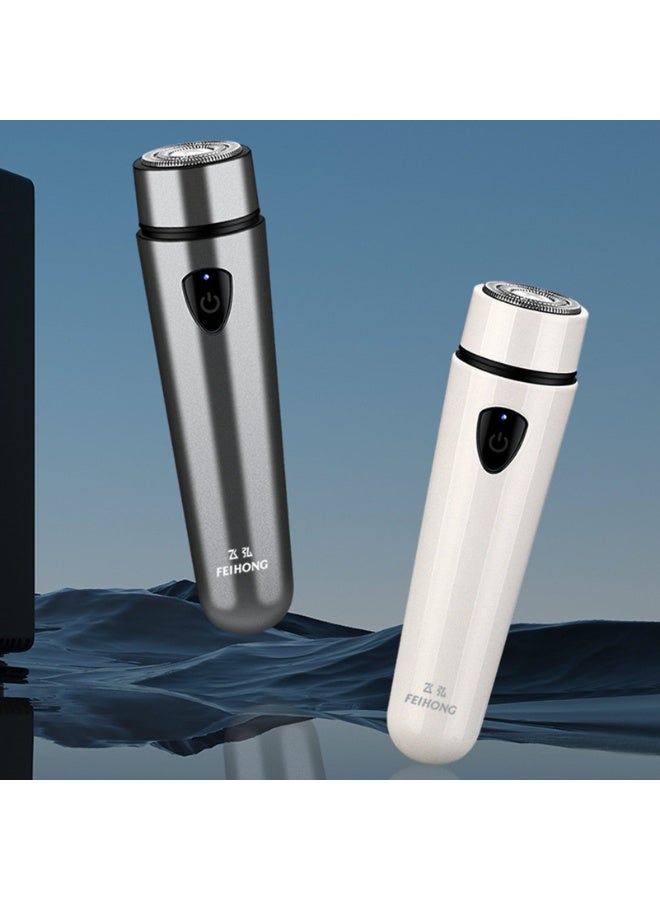 Electric Shaver, Portable Shaver, Waterproof Cordless Pocket Shaver, USB Rechargeable Wet and Dry Electric Shaver for Men-Silver - Image 4