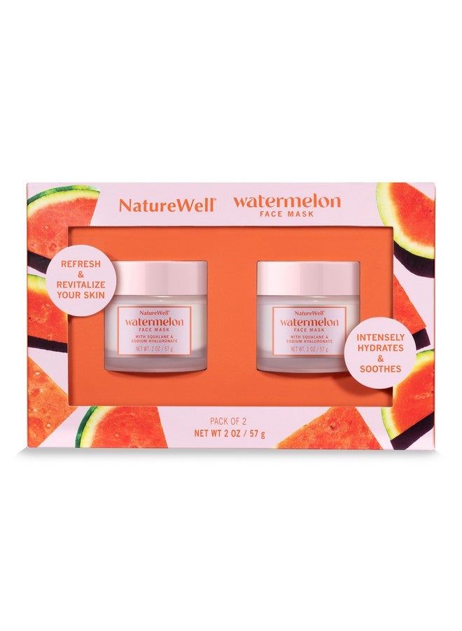 NATURE WELL Watermelon Face Mask Enriched With Hydrating Watermelon Fruit Water & Plantderived Squalane Promotes A Radiant & Moisturized Complexion 2 Oz Each (Pack Of 2) - Image 1