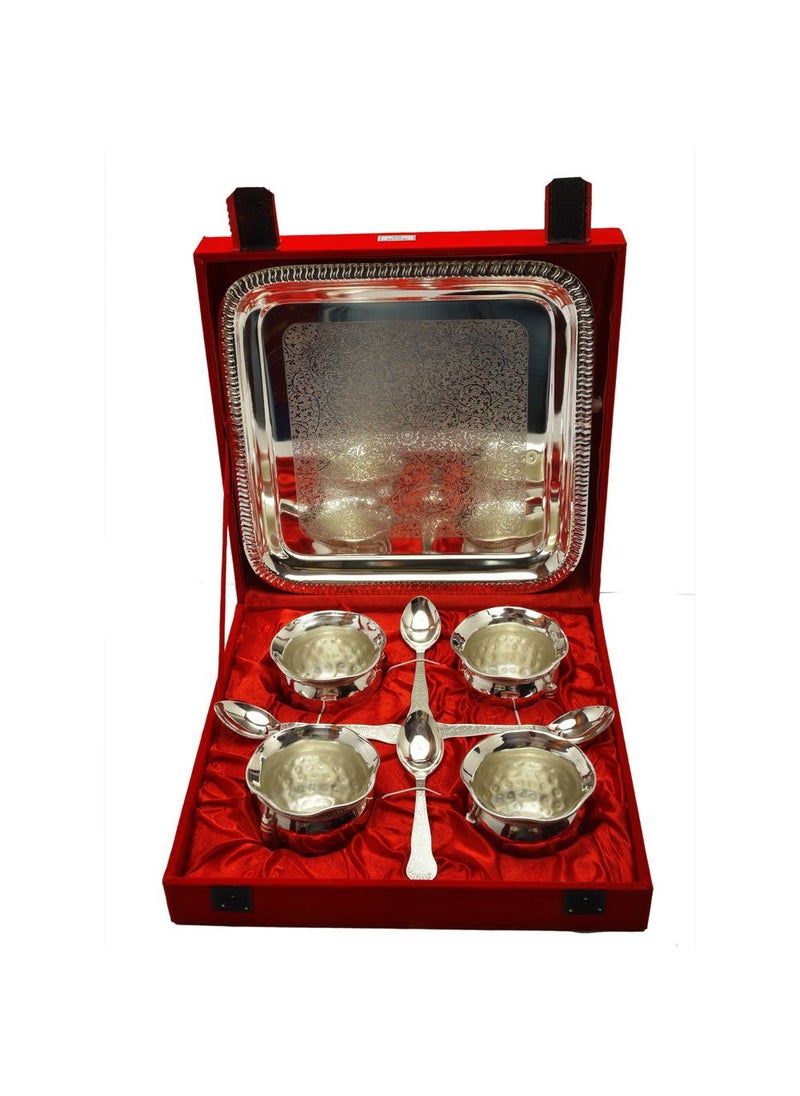 AC ANAND CRAFTS AC ANAND CRAFTS Silver Plated Brass Handi Set 9 Pcs. for Diwali Gift  - Image 3