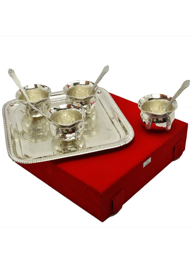 AC ANAND CRAFTS AC ANAND CRAFTS Silver Plated Brass Handi Set 9 Pcs. for Diwali Gift  - Image 2