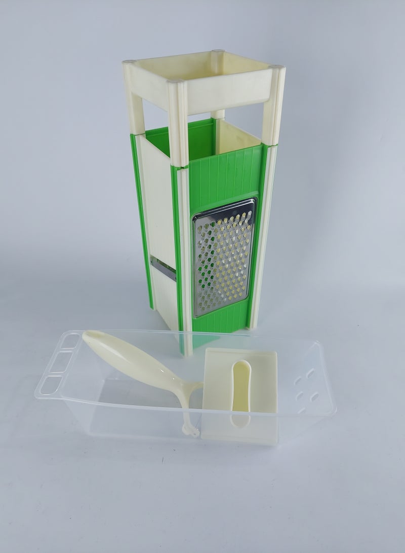 مجموعة تقطيع ومبشرة خضروات 5 في 1 | مع صينية قابلة للإزالة. تتضمن مبشرة بأربعة جوانب ومقشرة خضروات حادة ومريحة - Image 2