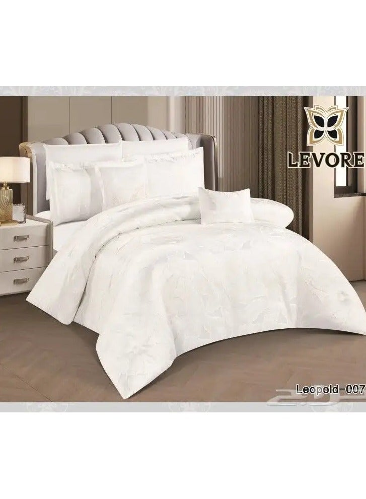 ليفور مفرش نفرين حرير ثقيل فاخر مكون من 8 قطع لحاف مقاس كنج 220 في 240سم