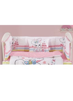 سمارت هوم طقم مفارش سرير أطفال ، مفرش حواجز طقم مكون من لحاف اطفال مقاس 90X145 سم شرشف مطاط 110X160 سم مخده مقاس 35X45 سم حواجز مقاس 33X130 سم حواجز مقاس 33X330 سم  - Image 5