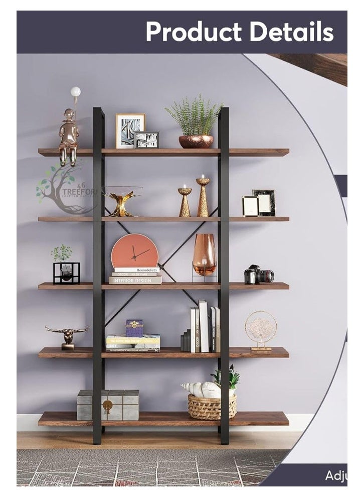 إن كي أكس مكتبة زاوية بخمسة رفوف لغرفة المعيشة والمكتب متعددة الوظائف 120 سم - Image 4