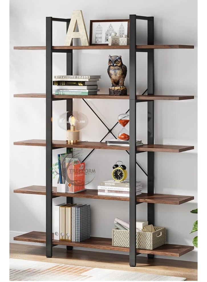 إن كي أكس مكتبة زاوية بخمسة رفوف لغرفة المعيشة والمكتب متعددة الوظائف 120 سم - Image 3