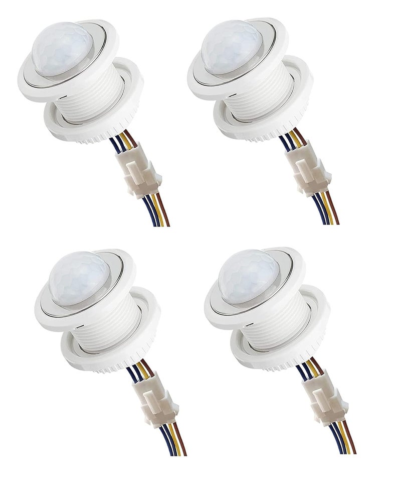 Quick SenseQS05B Mini Motion Sensor Light Switch 110220V PIR Sensor Smart Detection Time Delay Adjustable Infrared Induction Detector4 pcs Pack - Image 1