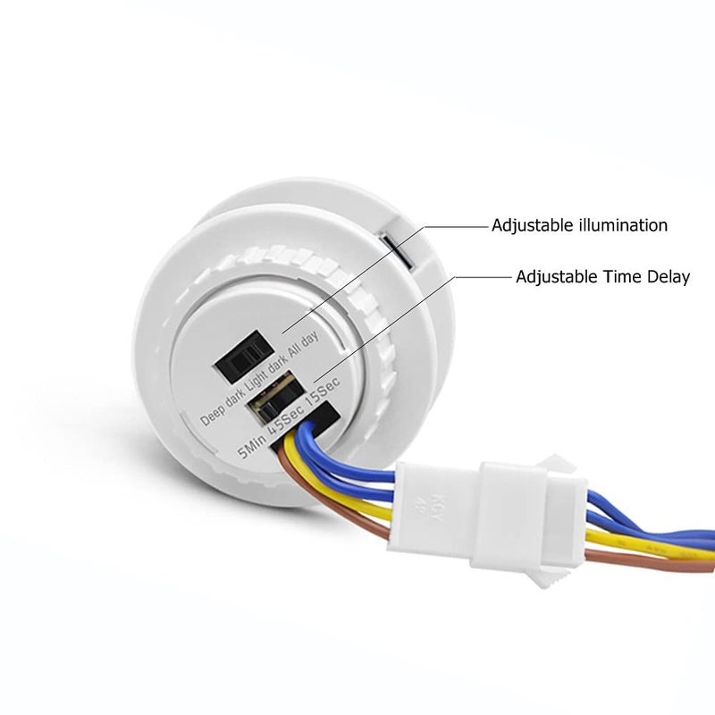 Quick SenseQS05B Mini Motion Sensor Light Switch 110220V PIR Sensor Smart Detection Time Delay Adjustable Infrared Induction Detector4 pcs Pack - Image 2