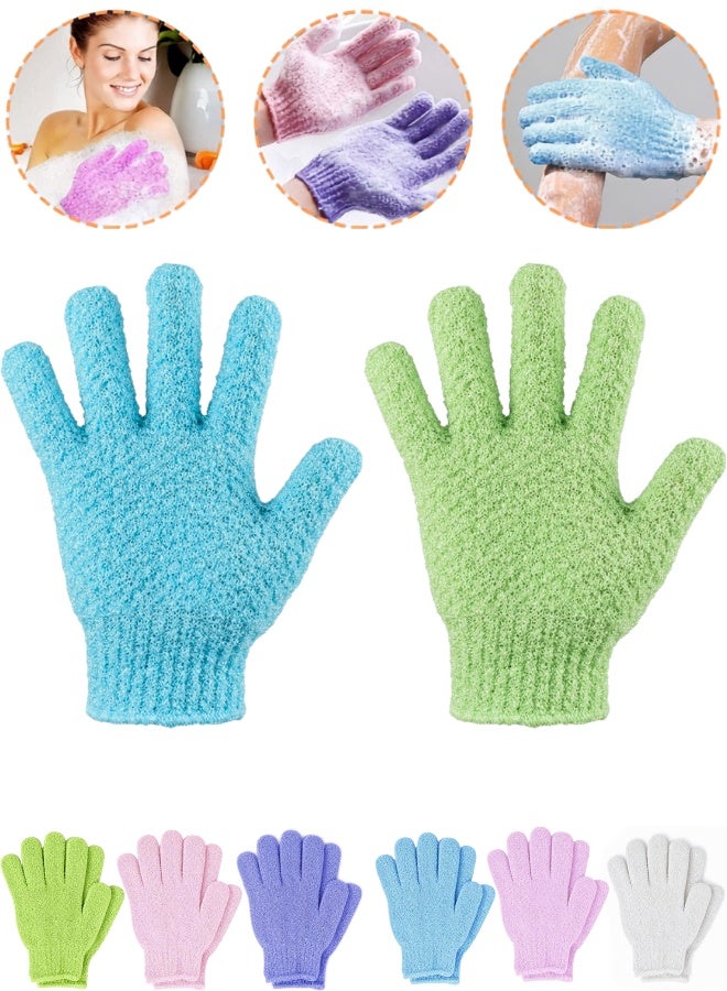 Exfoliating Bath Gloves Dual Texture Body Scrubber 4 Pieces Random Color Assortment One Size - Image 1
