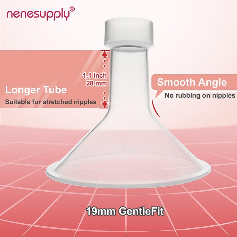 Nenesupply 19mm Flange Breastshield Compatible with Lansinoh Pump Parts and Breastpumps. Replacement to Lansinoh Flange 19mm Breastshield. Work with SignaturePro SmartPump Manual - Image 4