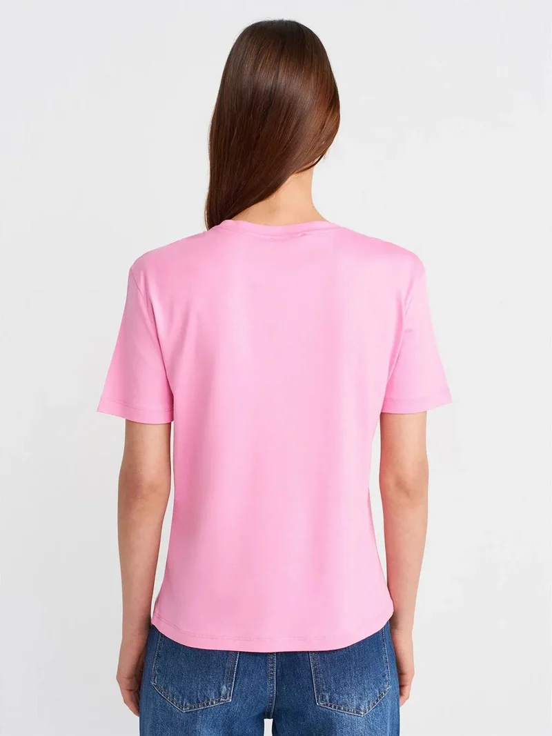 ديلفين DILVIN Women's Cotton Modal Crew Neck T-Shirt