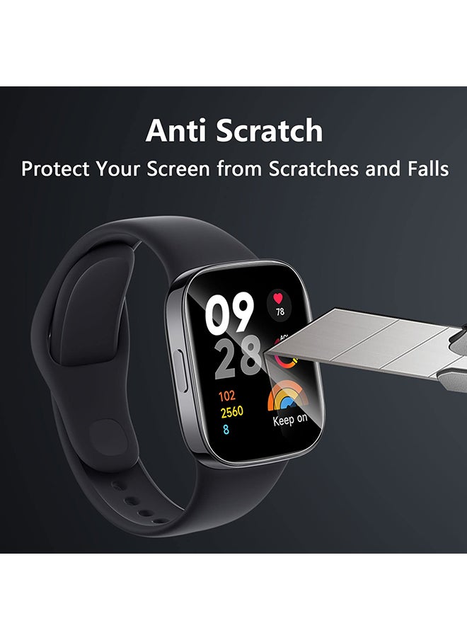 O Ozone - (Pack of 3) Screen Protector For Redmi Watch 3, Full Coverage Transparent Anti Scratch Hydrogel Film Screen Guard Protector - Clear - Image 1