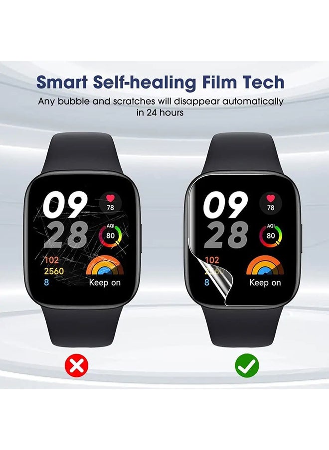 O Ozone - (Pack of 3) Screen Protector For Redmi Watch 3, Full Coverage Transparent Anti Scratch Hydrogel Film Screen Guard Protector - Clear - Image 1