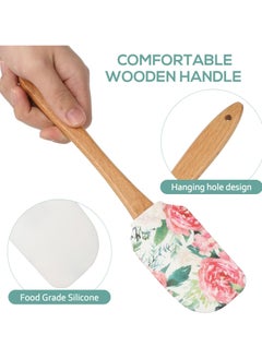 Oasisgalore 2pcs Silicone Spatula with Wooden Handle - Non-Stick, Heat-Resistant for Cooking & Baking  - Image 5