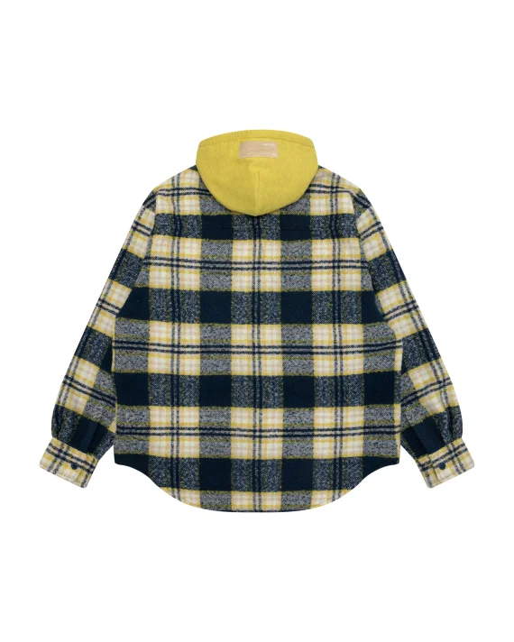 AAPE Moonface check hooded shirt