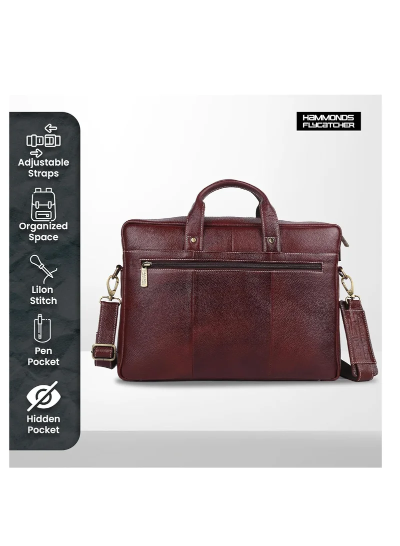 Hammonds Flycatcher  Bombay Brown Leather 15.6 inch Men's Laptop Messenger Bag (Brown) | ‎LB201BR | BGQL  | Best Price UAE