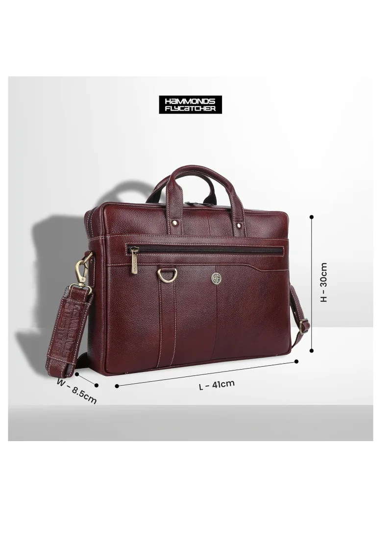 Hammonds Flycatcher  Bombay Brown Leather 15.6 inch Men's Laptop Messenger Bag (Brown) | ‎LB201BR | BGQL  | Best Price UAE