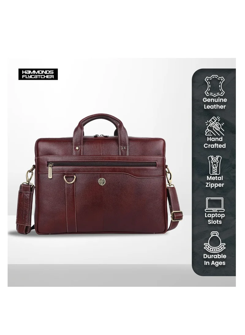 Hammonds Flycatcher  Bombay Brown Leather 15.6 inch Men's Laptop Messenger Bag (Brown) | ‎LB201BR | BGQL  | Best Price UAE