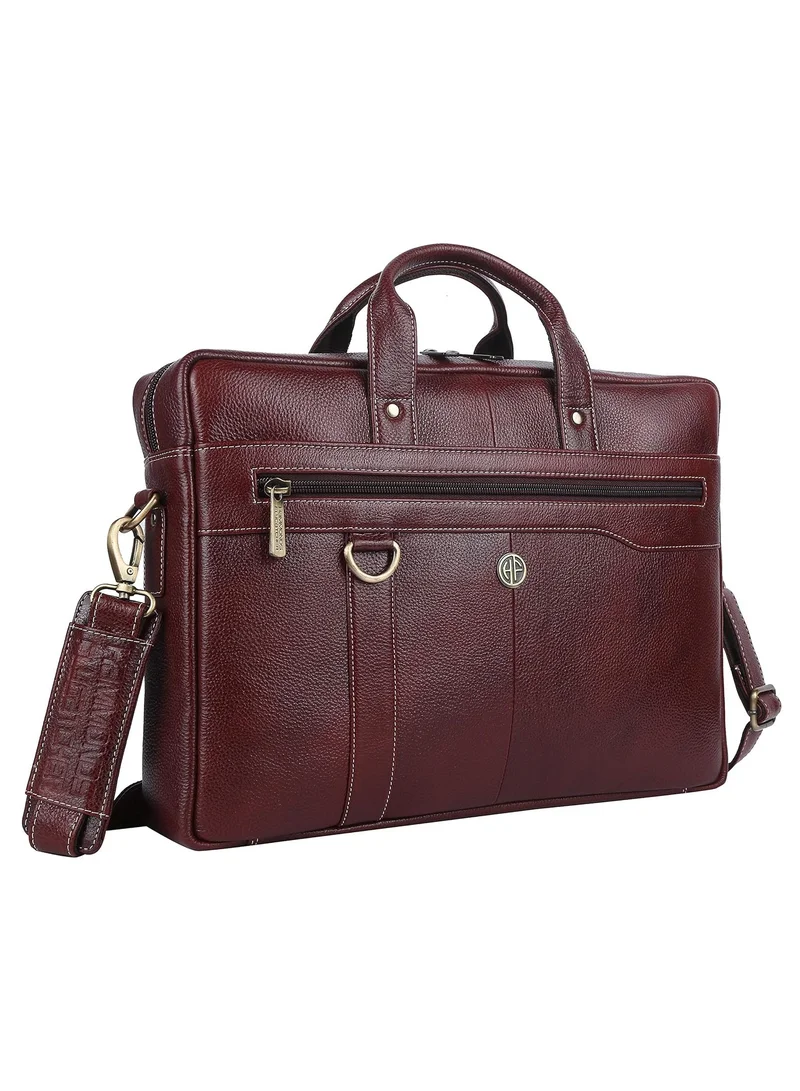 HAMMONDS FLYCATCHER Bombay Brown Leather 15.6 inch Men's Laptop Messenger Bag (Brown) | ‎LB201BR | BGQL