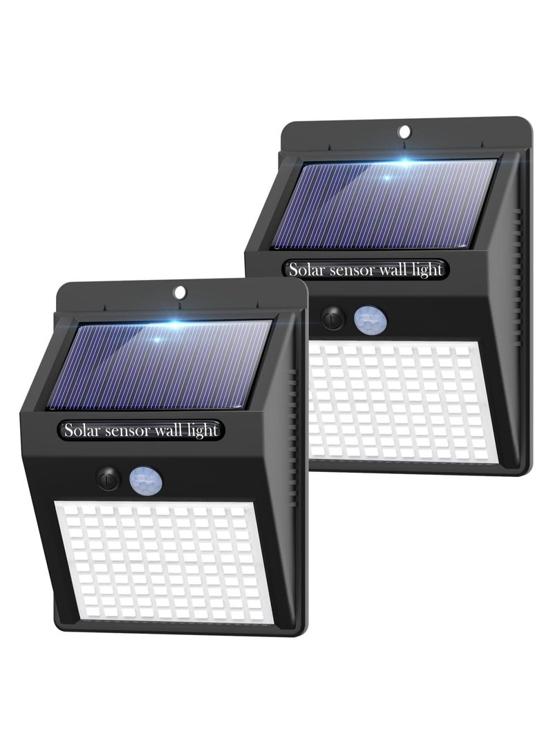 Generic 2 Pack Solar Motion Lights Outdoor, 3 Modes/100LED Solar Lights IP65 Waterproof Solar Motion Sensor Lights Solar Wall Lights Outdoor Lights for Front Door, Backyard, Garage (2 PACK)  - Image 1