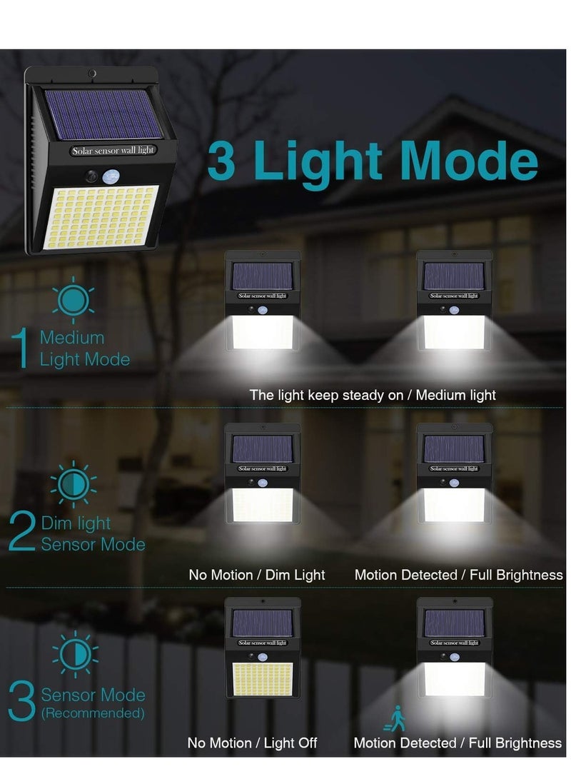 Generic 2 Pack Solar Motion Lights Outdoor, 3 Modes/100LED Solar Lights IP65 Waterproof Solar Motion Sensor Lights Solar Wall Lights Outdoor Lights for Front Door, Backyard, Garage (2 PACK)  - Image 4