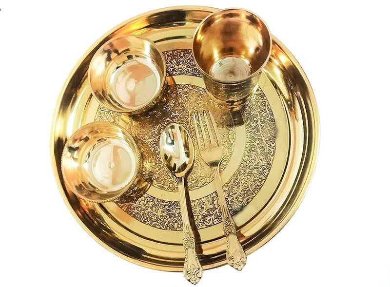 M&V CRAFT PURE MV CRAFT PURE Brass Luxury Dinner Sets Pack OF06 Best for Home Hote and Gift Purpose - Image 5