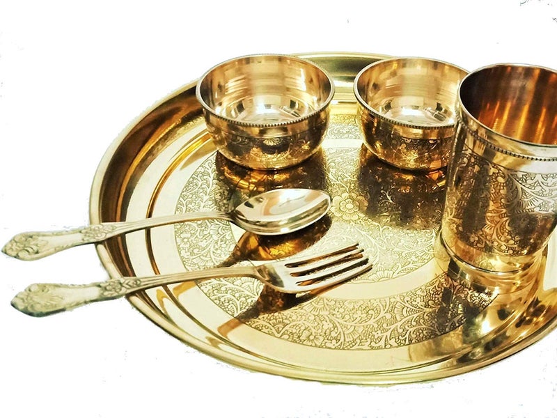 M&V CRAFT PURE MV CRAFT PURE Brass Luxury Dinner Sets Pack OF06 Best for Home Hote and Gift Purpose - Image 4