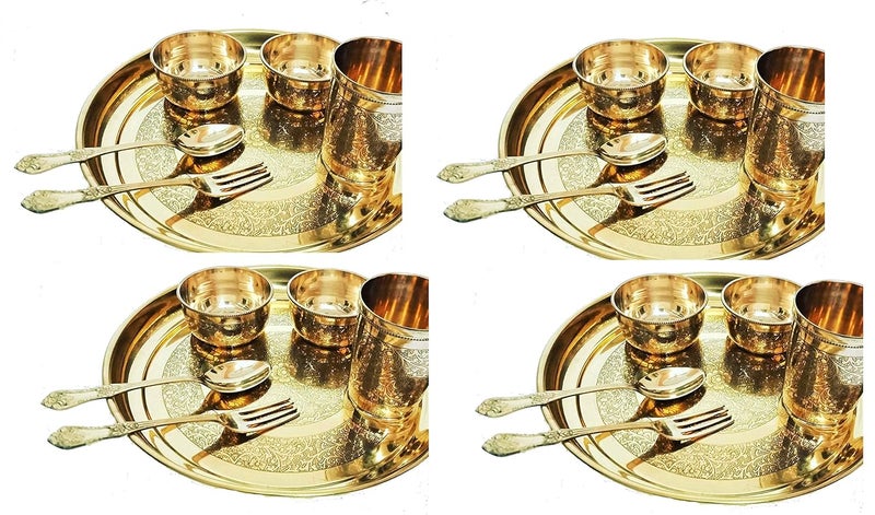 M&V CRAFT PURE MV CRAFT PURE Brass Luxury Dinner Sets Pack OF06 Best for Home Hote and Gift Purpose - Image 2