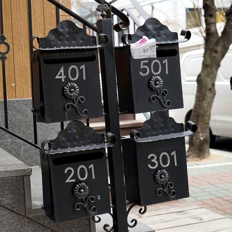 lyfLux Pack of 20, Self Adhesive Silvery Waterproof Mailbox Numbers 0-9, Door Address Numbers Stickers for Apartments, Hotel, Offices, Decoration Projects (2 Inch) - Image 5