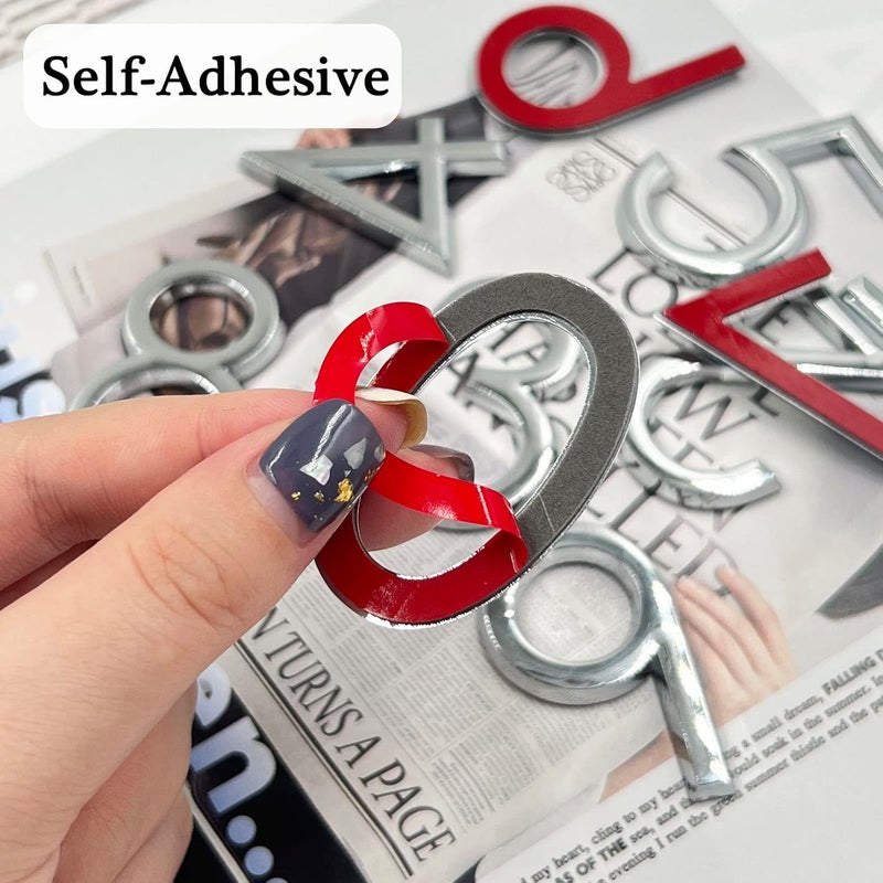 lyfLux Pack of 20, Self Adhesive Silvery Waterproof Mailbox Numbers 0-9, Door Address Numbers Stickers for Apartments, Hotel, Offices, Decoration Projects (2 Inch) - Image 3