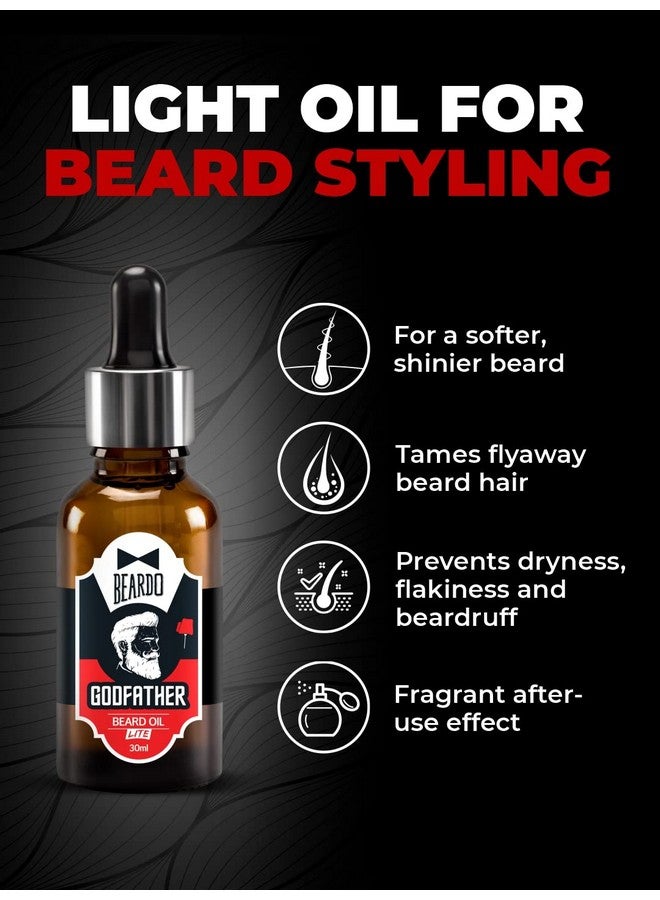 BEARDO Godfather Lite Beard And Moustache Oil, 30 Ml | Beard Oil For Men | Non-Sticky, Light; Almond Oil, Aloe Vera, Vitamin E, Shiny Nourished Beards - Image 3