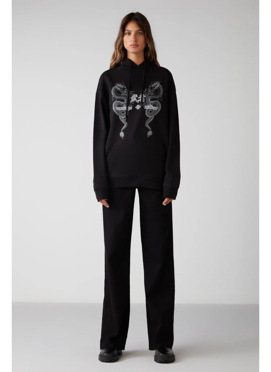 جريميلانج Teresia Relaxed Black Sweatshirt