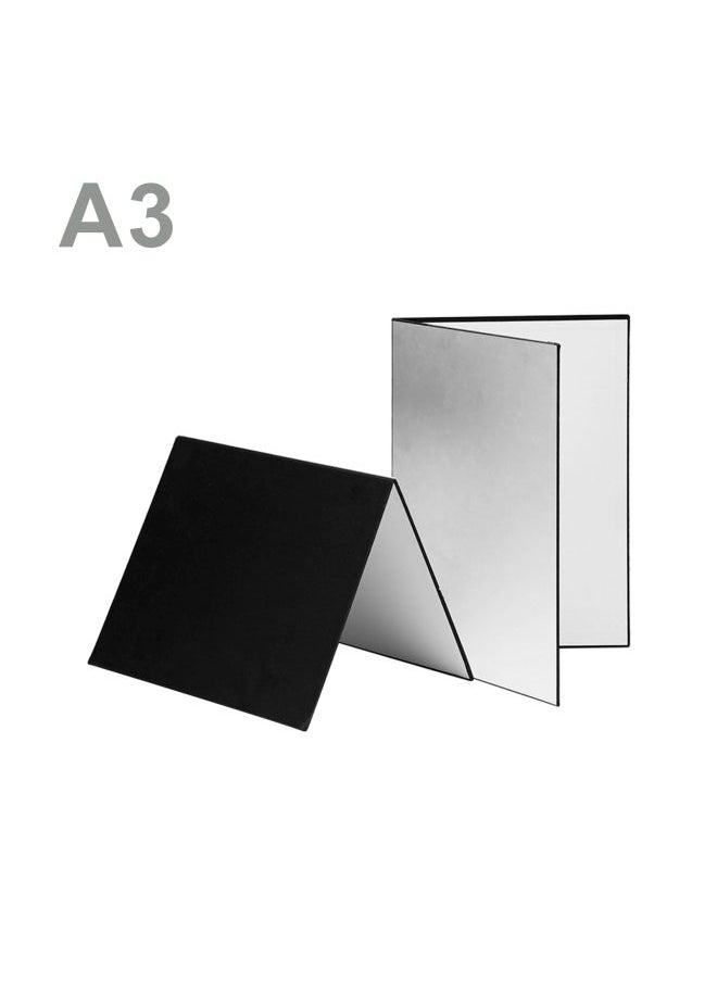 NIBEMINENT - 3-Piece Photography Paperboard Reflector Diffuser Set Silver/Black/White - Image 1