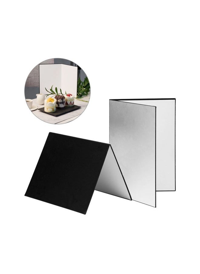 NIBEMINENT - 3-Piece Photography Paperboard Reflector Diffuser Set Silver/Black/White - Image 1